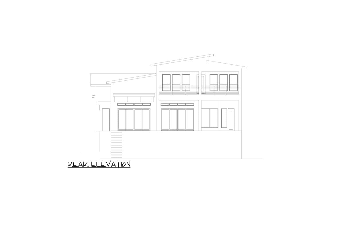 Plan 264036KMD: MId-Century Modern House Plan with 2 Oversized Garage Bays - 2925 Sq Ft - Image #4 - Contemporary, Mid Century Modern, Modern