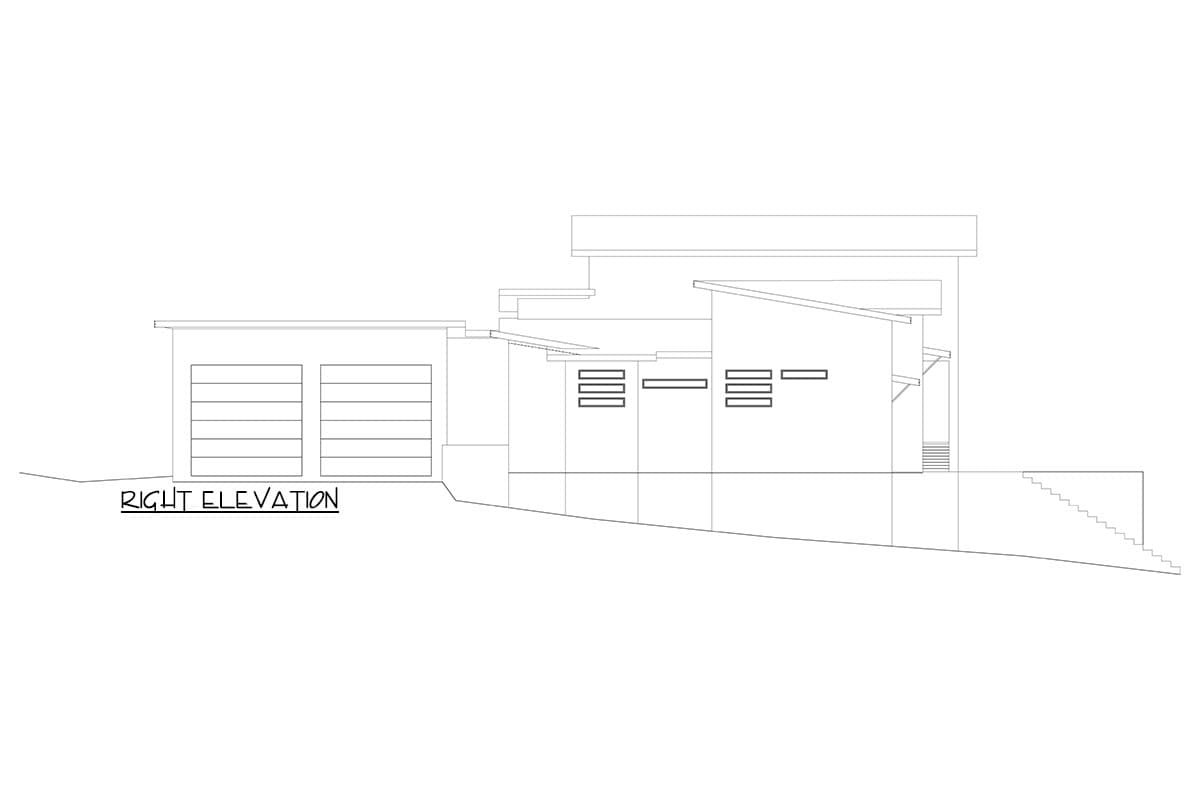 Plan 264036KMD: MId-Century Modern House Plan with 2 Oversized Garage Bays - 2925 Sq Ft - Image #5 - Contemporary, Mid Century Modern, Modern