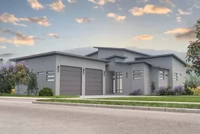 MId-Century Modern House Plan with 2 Oversized Garage Bays - 2925 Sq Ft