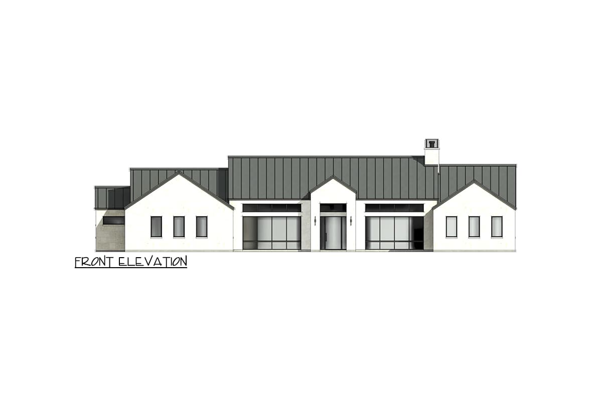 Plan 818115JSS: 4-Bed Contemporary Farmhouse Plan with 2-Car Garage - 3081 Sq Ft - Image #7 - Contemporary, Hill Country, Mid Century Modern, Modern Farmhouse, Transitional