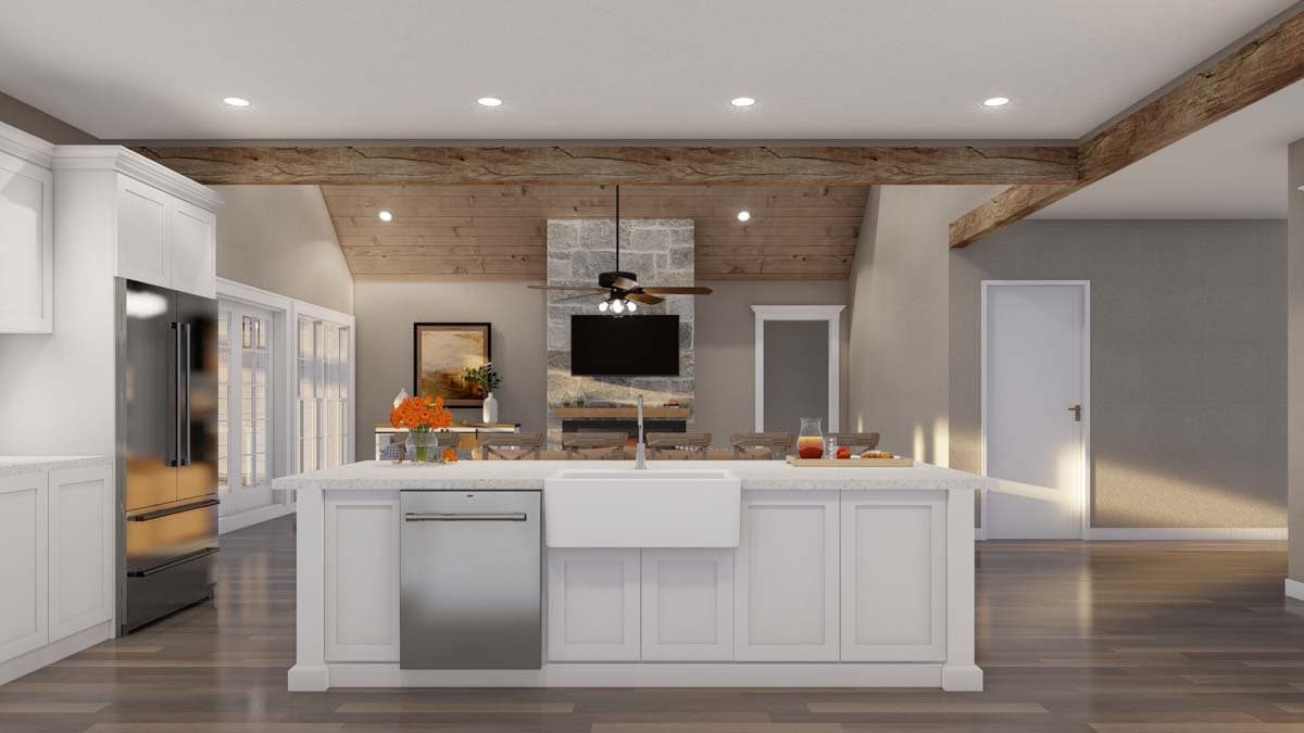 Plan 70871MK: Modern Farmhouse with Outdoor Kitchen and Fireplace - 2552 Sq Ft - Image #9 - Country, Farmhouse, Modern Farmhouse
