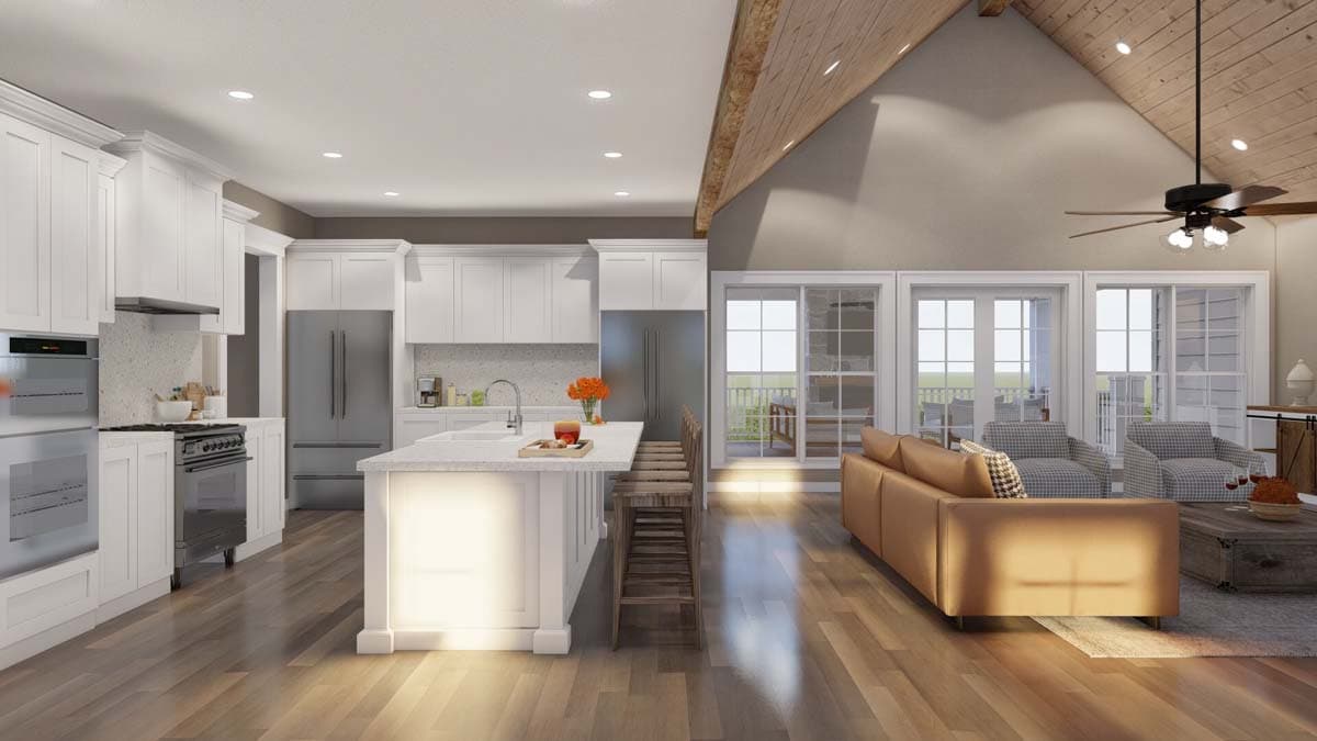 Plan 70871MK: Modern Farmhouse with Outdoor Kitchen and Fireplace - 2552 Sq Ft - Image #10 - Country, Farmhouse, Modern Farmhouse
