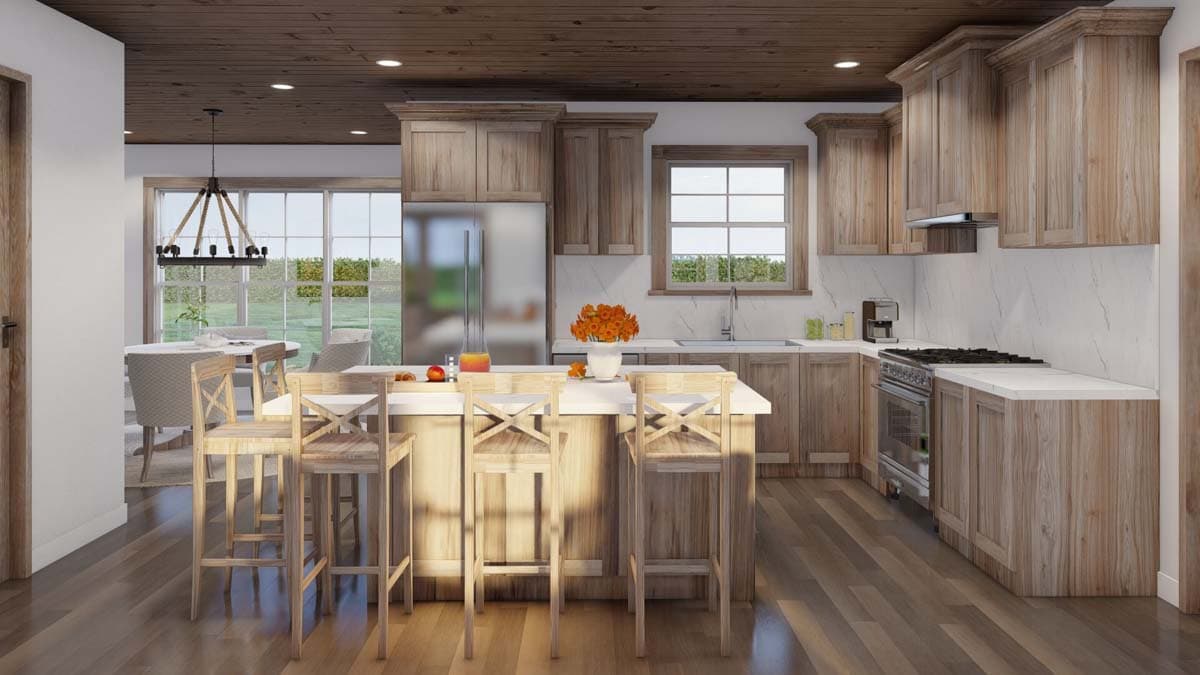 Plan 70872MK: 3-Bed Rustic House Plan with Sun Room and Upstairs Bunk Room - 1873 Sq Ft - Image #7 - Country, Rustic