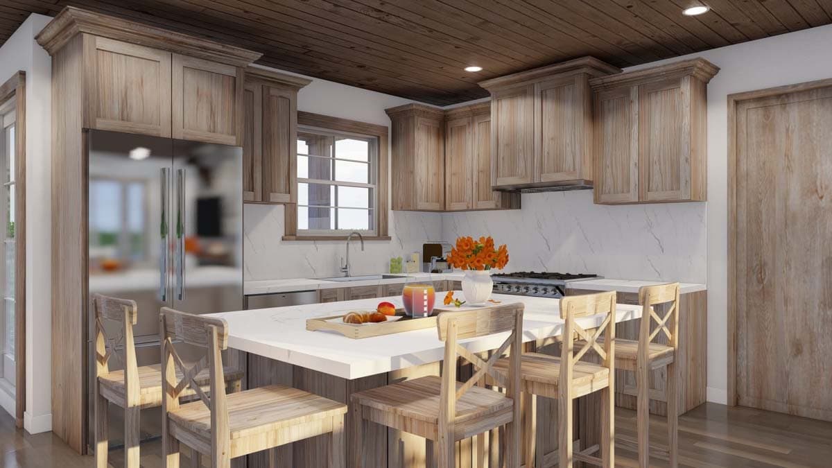 Plan 70872MK: 3-Bed Rustic House Plan with Sun Room and Upstairs Bunk Room - 1873 Sq Ft - Image #8 - Country, Rustic