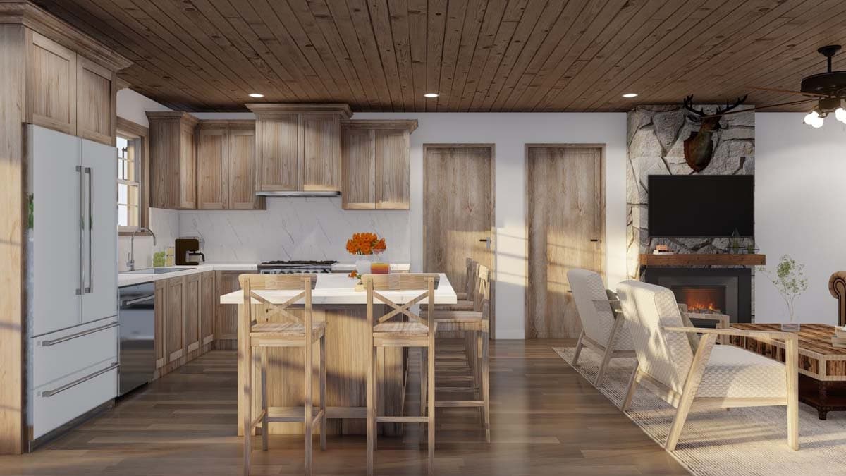 Plan 70872MK: 3-Bed Rustic House Plan with Sun Room and Upstairs Bunk Room - 1873 Sq Ft - Image #9 - Country, Rustic