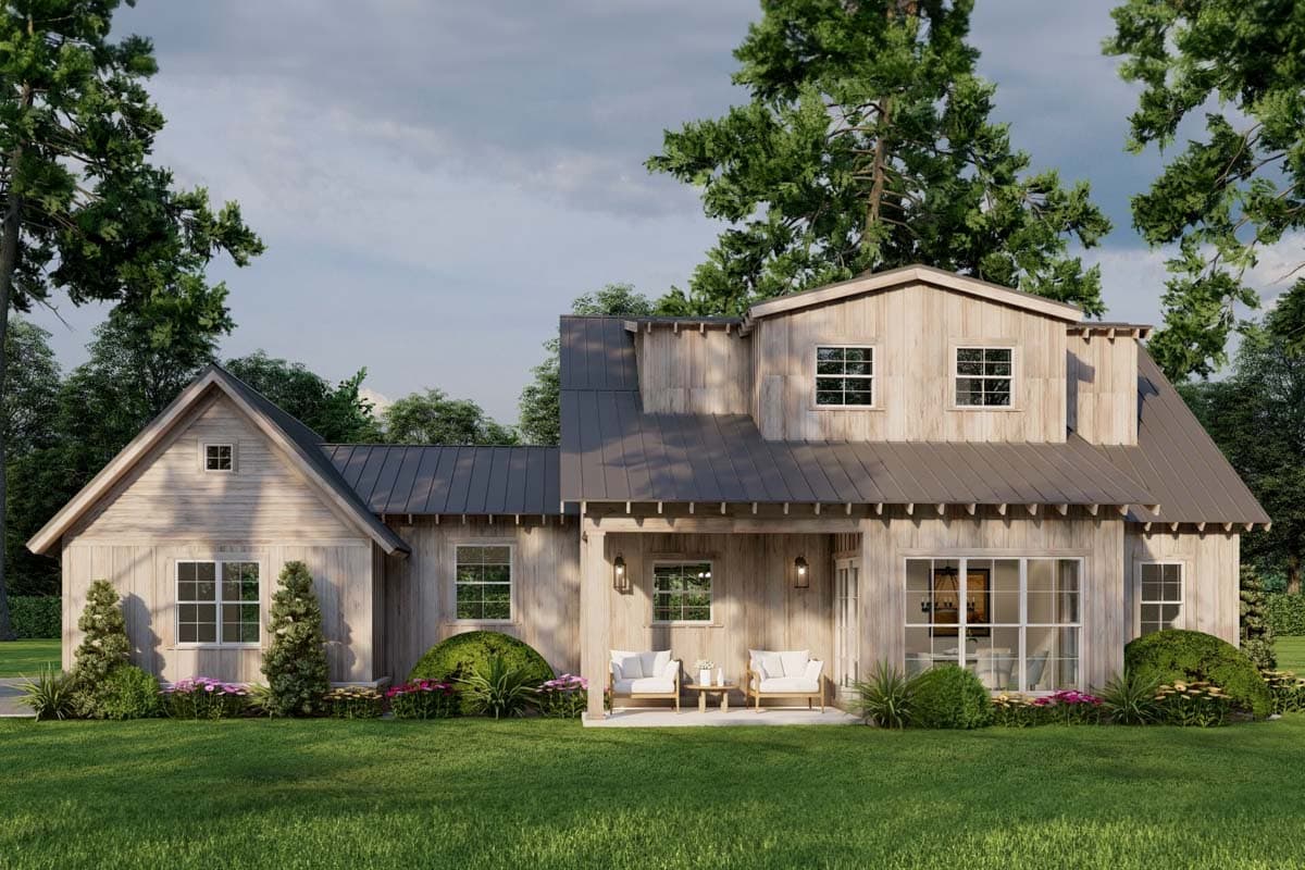 Plan 70872MK: 3-Bed Rustic House Plan with Sun Room and Upstairs Bunk Room - 1873 Sq Ft - Image #13 - Country, Rustic