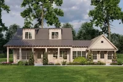 3-Bed Rustic House Plan with Sun Room and Upstairs Bunk Room - 1873 Sq Ft