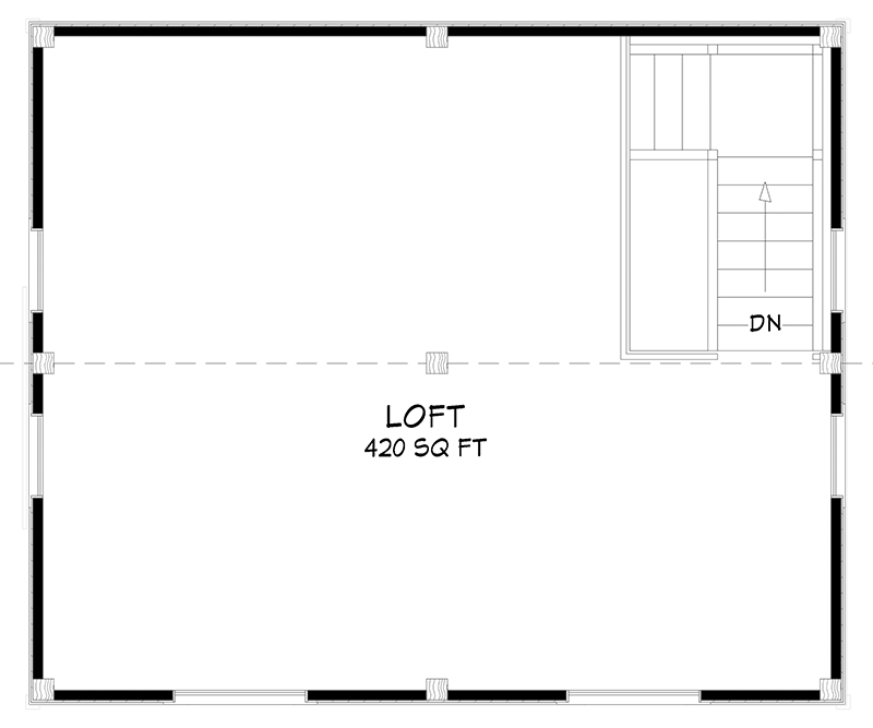 Plan 373003TMB: Timber-Framed Classic Barn Workshop Plan - 900 Sq Ft - Floor Plan - 2nd Floor