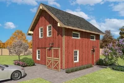 Timber-Framed Classic Barn Workshop Plan - 900 Sq Ft