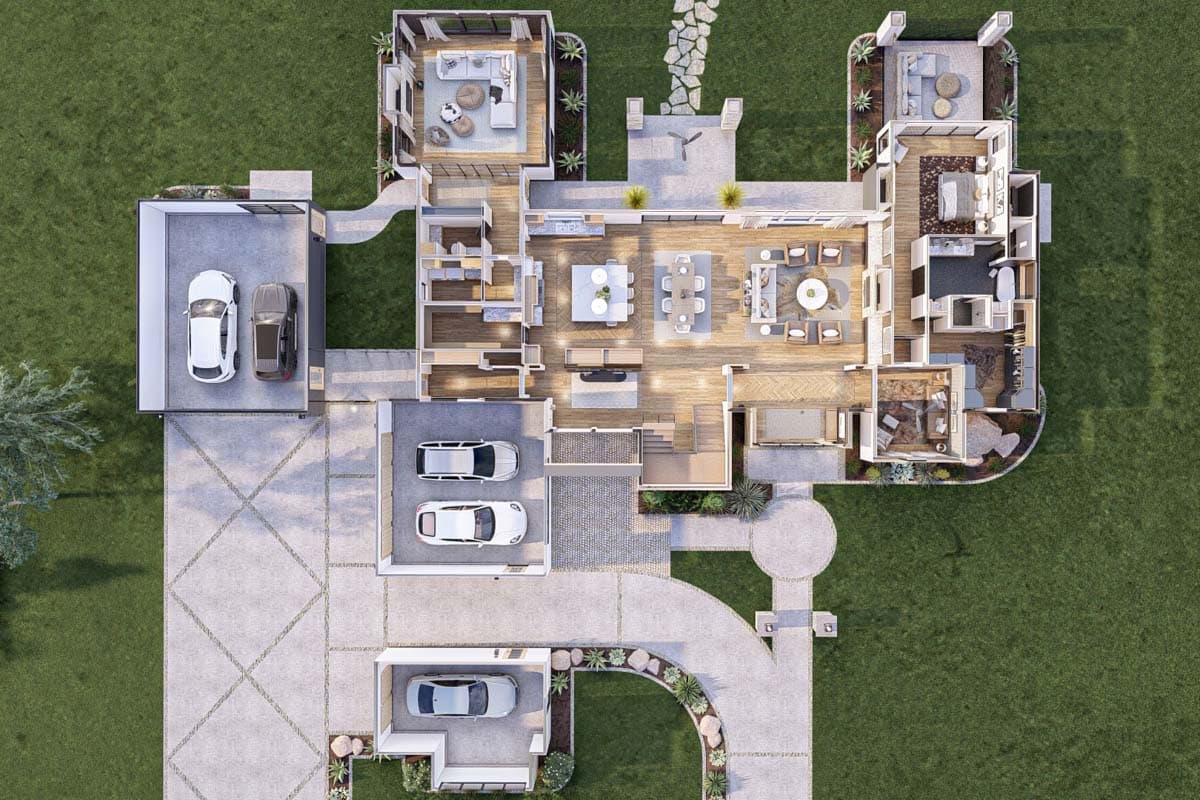 Plan 623322DJ: 5 Bed Luxury House Plan with 3 Garages - 4987 Sq Ft - Image #34 - Country, European