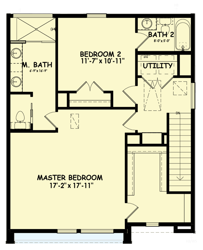 Plan 100319GHR: 3-Story Modern Townhouse Plan with Flex Room - 1965 Sq Ft - Floor Plan - 3rd Floor - Contemporary, Modern