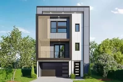 3-Story Modern Townhouse Plan with Flex Room - 1965 Sq Ft