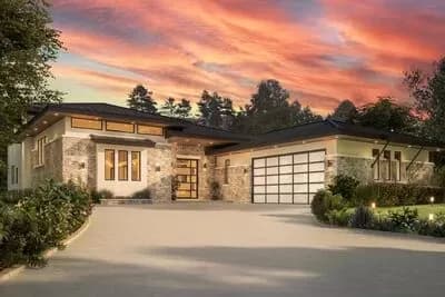 4-Bed Modern Prairie-Style House Plan with Courtyard - 2761 Sq Ft
