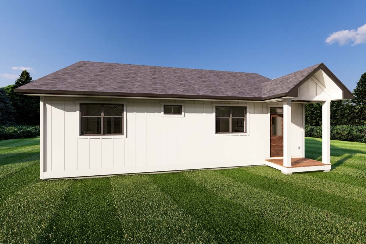 Plan 67819MG: Country-Style Rancher House Plan with 2 Beds - 936 Sq Ft - Image #9 - Cabin, Cottage, Country, Traditional