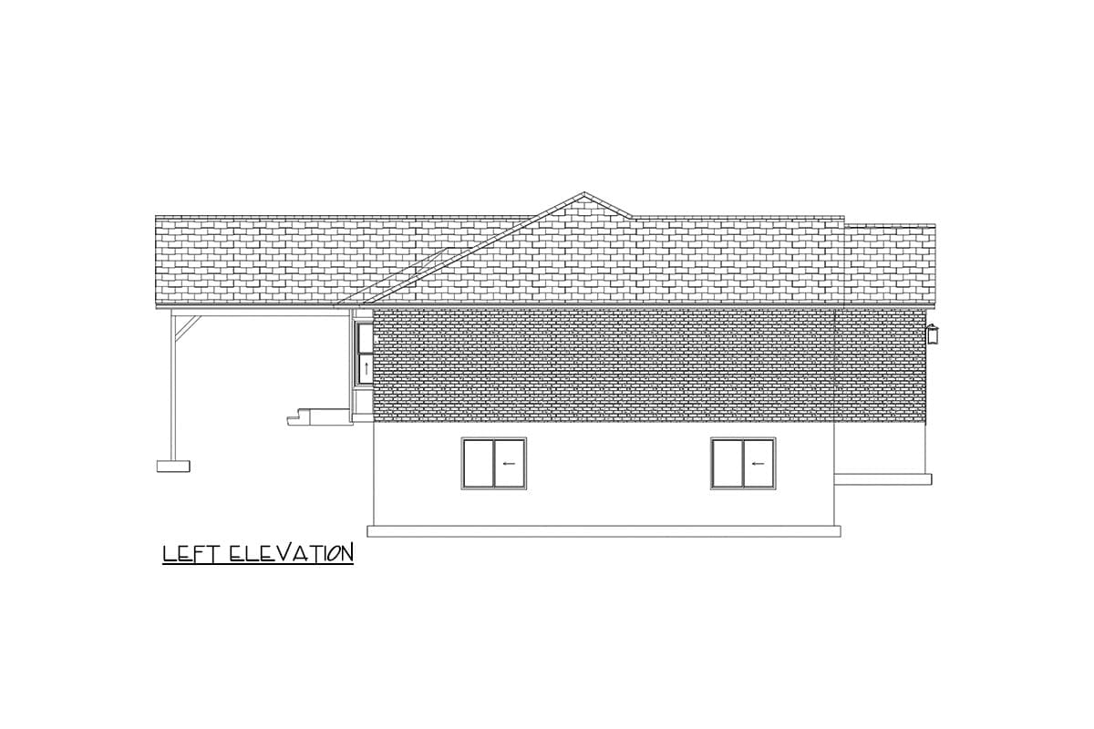 Plan 61484UT: One-Story House Plan with 3 Clustered Bedrooms - 1965 Sq Ft - Image #25 - Ranch, Traditional