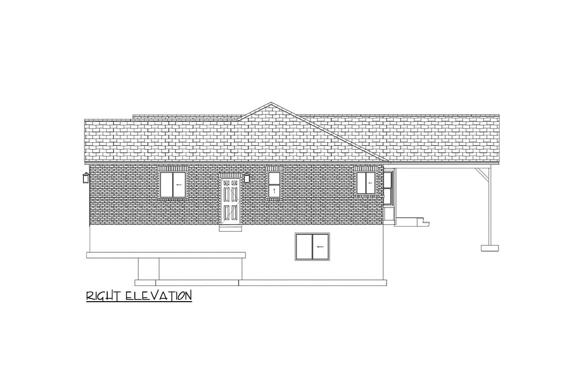 Plan 61484UT: One-Story House Plan with 3 Clustered Bedrooms - 1965 Sq Ft - Image #27 - Ranch, Traditional