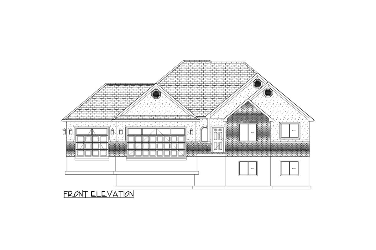 Plan 61485UT: One Floor New American House Plan with 3-Car Garage - 1713 Sq Ft - Image #23 - New American, Ranch, Transitional