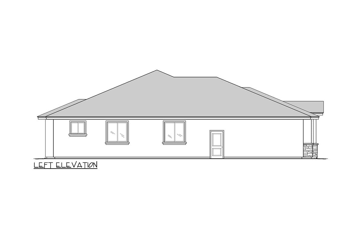 Plan 833001WAT: Transitional One-Story House Plan with Two-Sided Fireplace - 2080 Sq Ft - Image #5 - Prairie, Ranch, Transitional