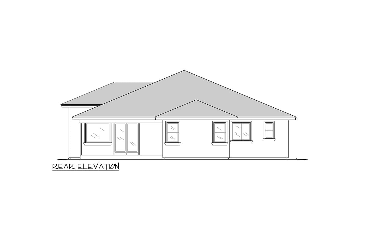 Plan 833001WAT: Transitional One-Story House Plan with Two-Sided Fireplace - 2080 Sq Ft - Image #6 - Prairie, Ranch, Transitional