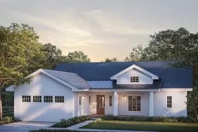 Split Bedroom One-Story House Plan with Home Office - 2078 Sq Ft