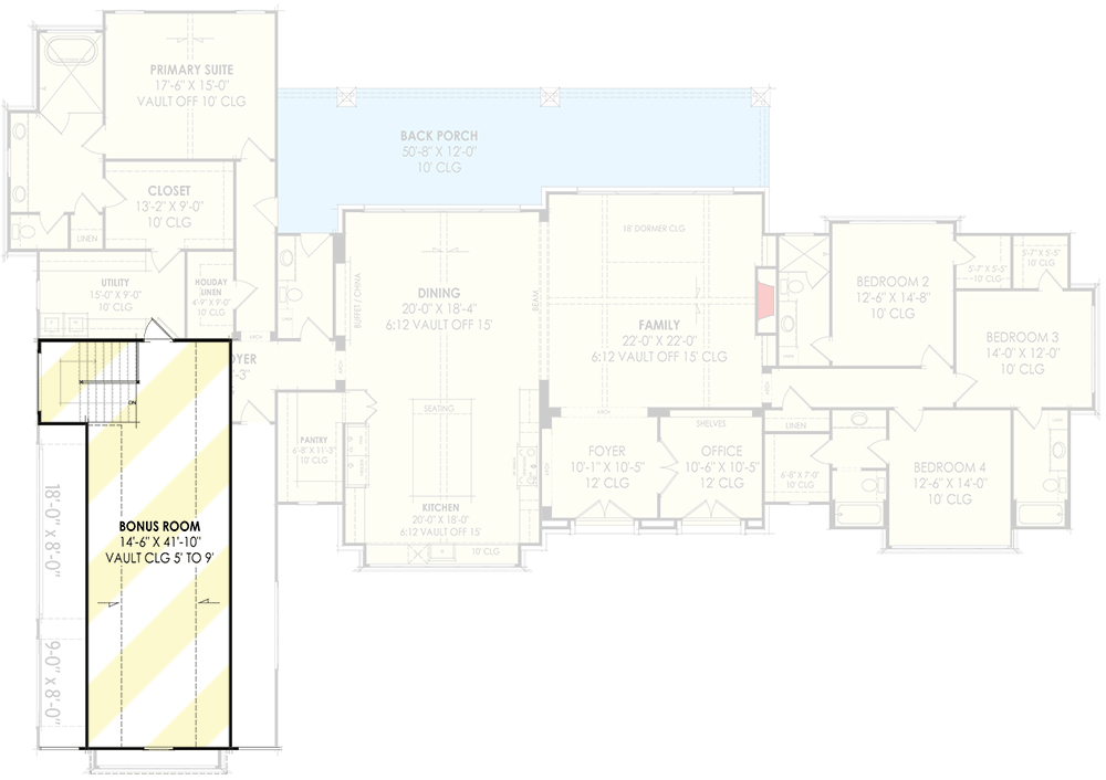Plan 818117JSS: Transitional Tudor House Plan with Bonus Above 3-Car Garage - 3856 Sq Ft - Floor Plan - Bonus Level - European, Transitional, Tudor