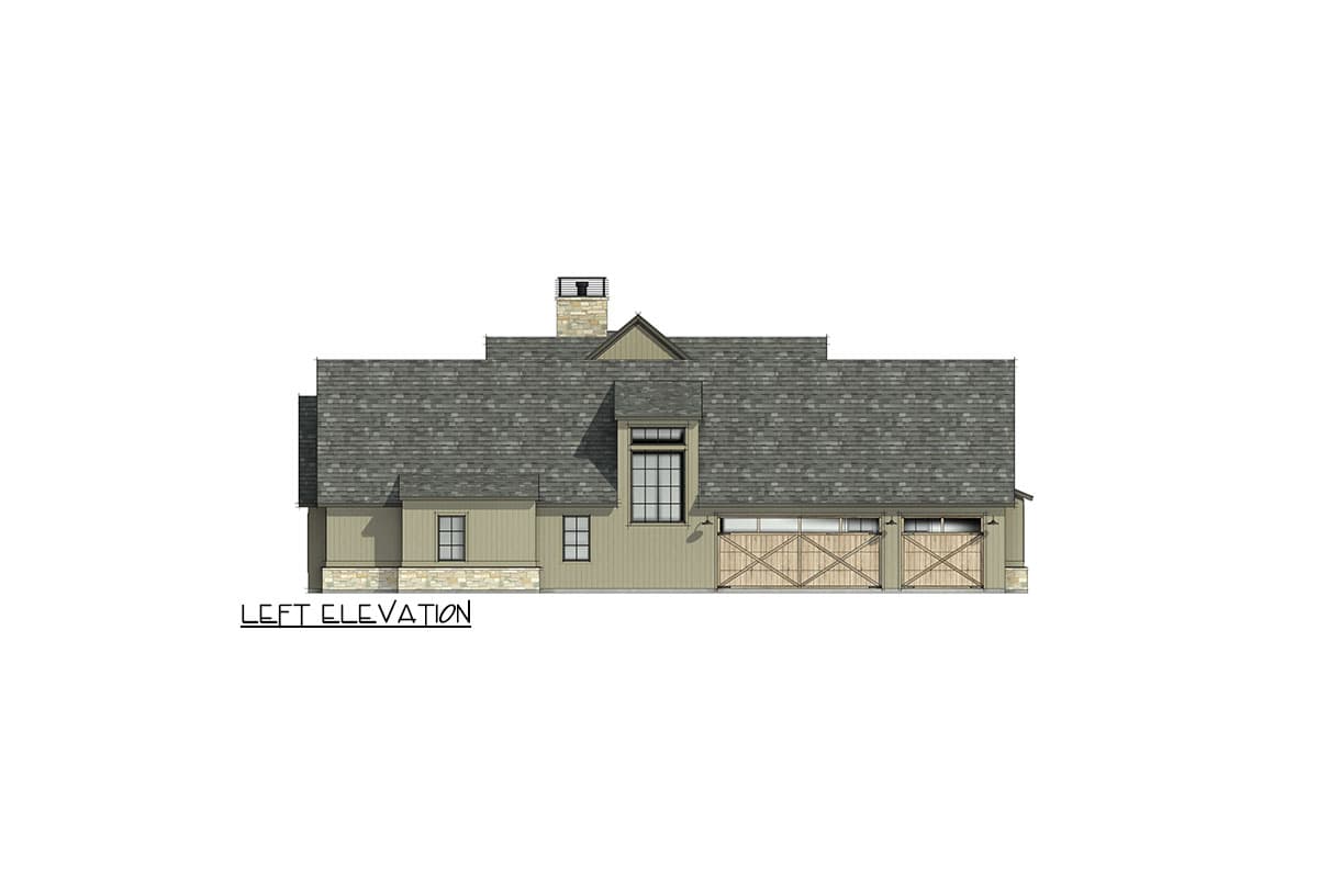 Plan 818117JSS: Transitional Tudor House Plan with Bonus Above 3-Car Garage - 3856 Sq Ft - Image #9 - European, Transitional, Tudor