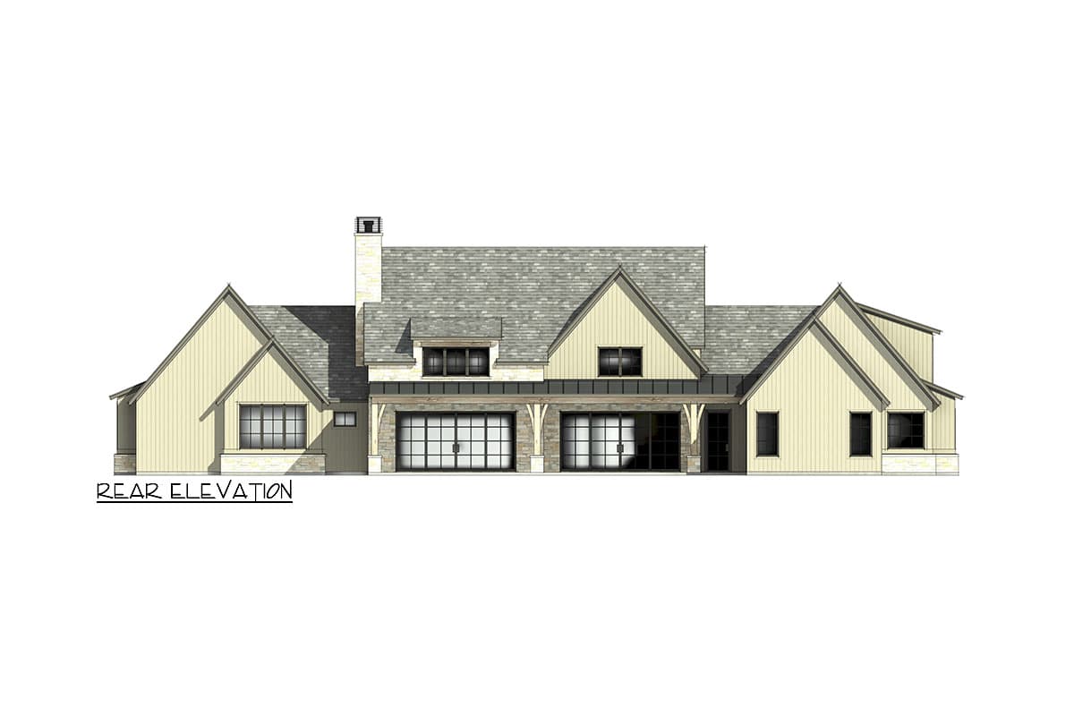 Plan 818117JSS: Transitional Tudor House Plan with Bonus Above 3-Car Garage - 3856 Sq Ft - Image #10 - European, Transitional, Tudor