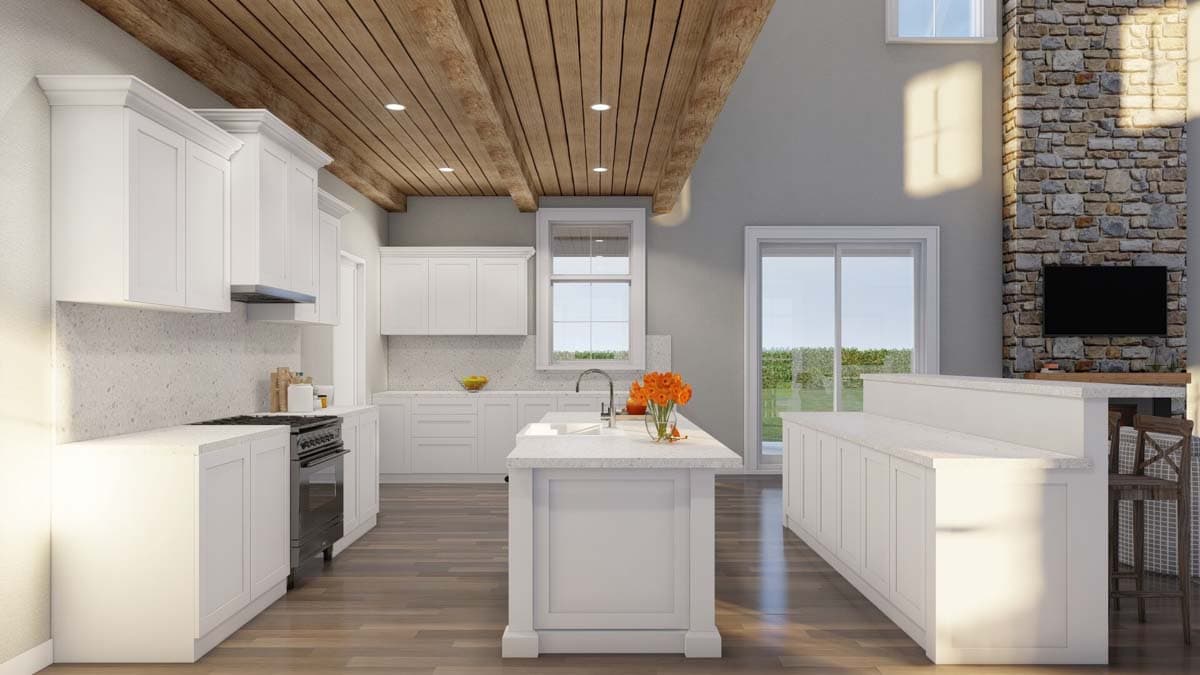 Plan 70873MK: Rustic Farmhouse Plan with 3-Sided Wrap Around Porch - 4065 Sq Ft - Image #8 - Country, Farmhouse, Modern Farmhouse, New American