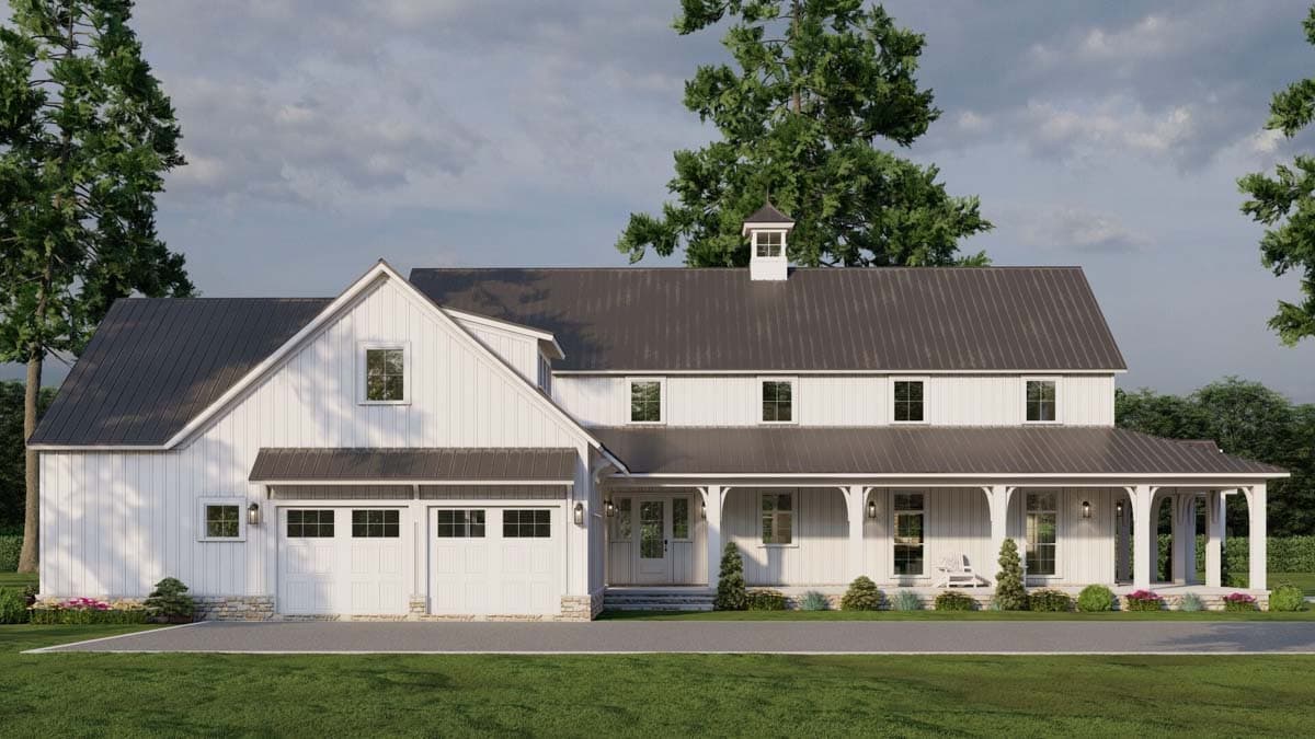 Plan 70873MK: Rustic Farmhouse Plan with 3-Sided Wrap Around Porch - 4065 Sq Ft - Image #11 - Country, Farmhouse, Modern Farmhouse, New American
