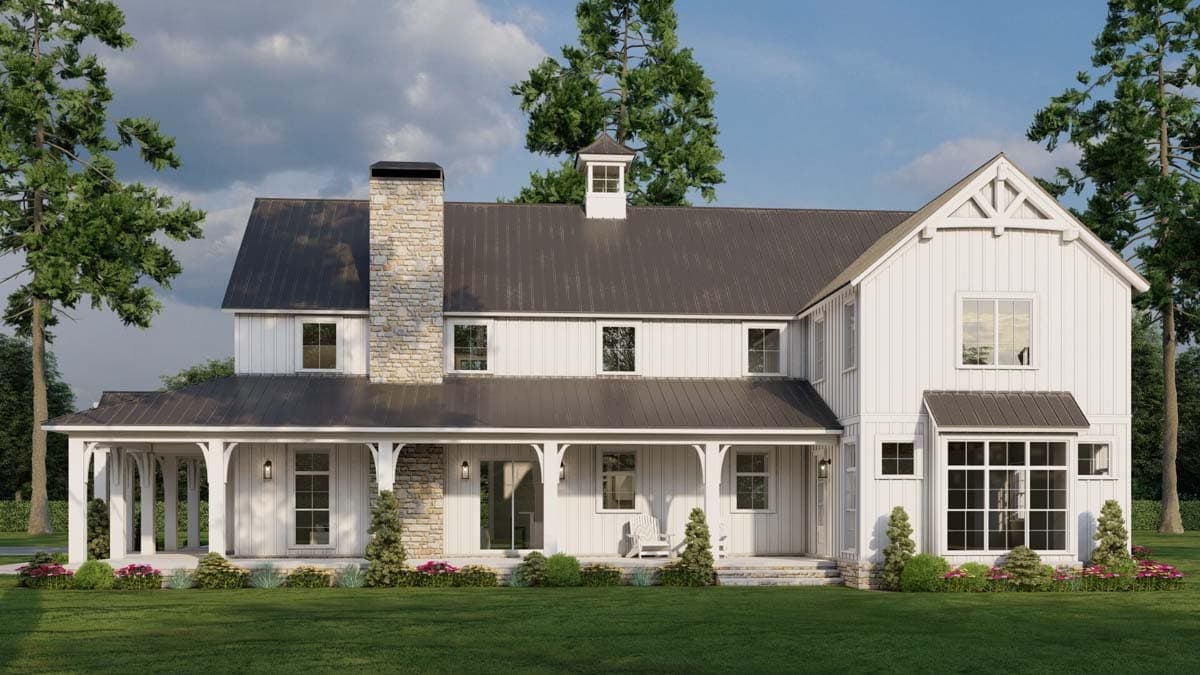 Plan 70873MK: Rustic Farmhouse Plan with 3-Sided Wrap Around Porch - 4065 Sq Ft - Image #15 - Country, Farmhouse, Modern Farmhouse, New American