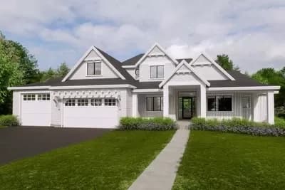 New American House Plan with Home Office and Boat-Friendly Bay - 4217 Sq Ft