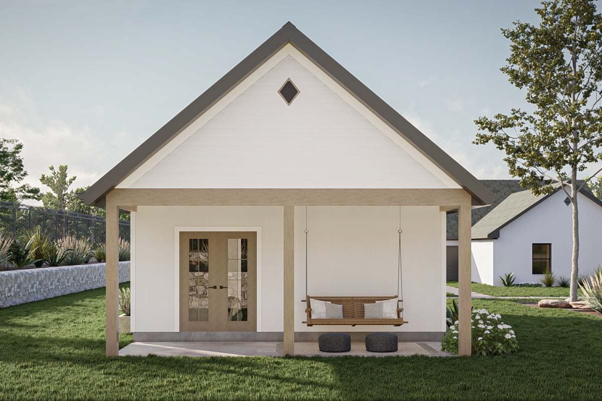 Plan 623323DJ: 595 Square Foot ADU with Front and Rear Outdoor Spaces - Image #11 - Cabin, Cottage, Traditional