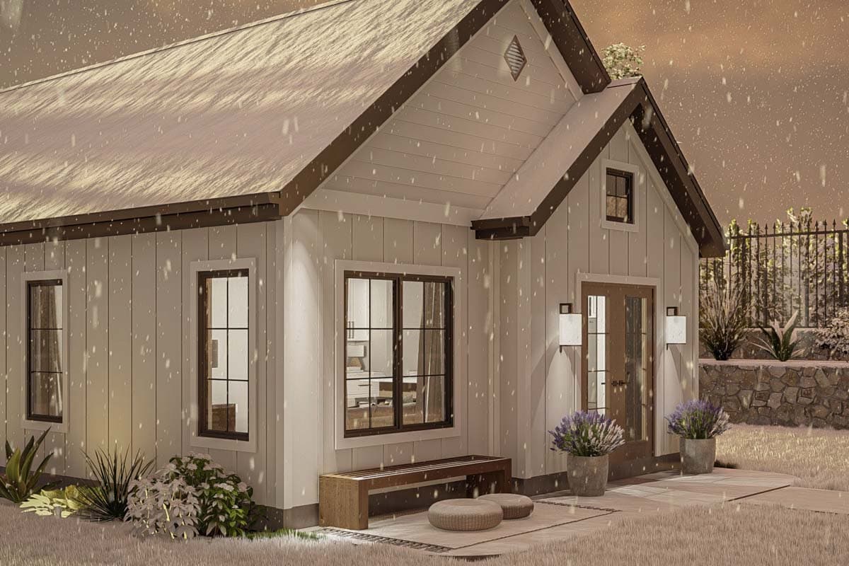 Plan 623323DJ: 595 Square Foot ADU with Front and Rear Outdoor Spaces - Image #13 - Cabin, Cottage, Traditional