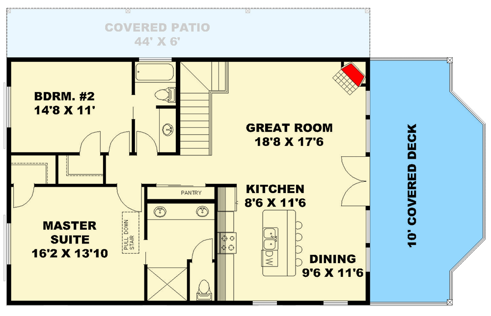 Plan 350058GH: Garage Shop with with 2-Bed Apartment Above - 1588 Sq Ft - Floor Plan - 2nd Floor - Cabin, Country, Mountain, Rustic