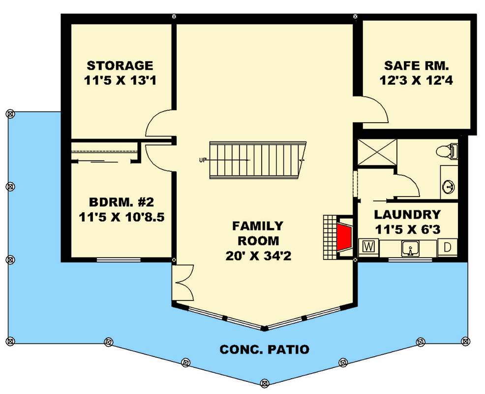 Plan 350061GH: Rustic Country Craftsman House Plan with Finished Lower Level - 2872 Sq Ft - Floor Plan - Lower Level - Country, Mountain, Northwest, Rustic