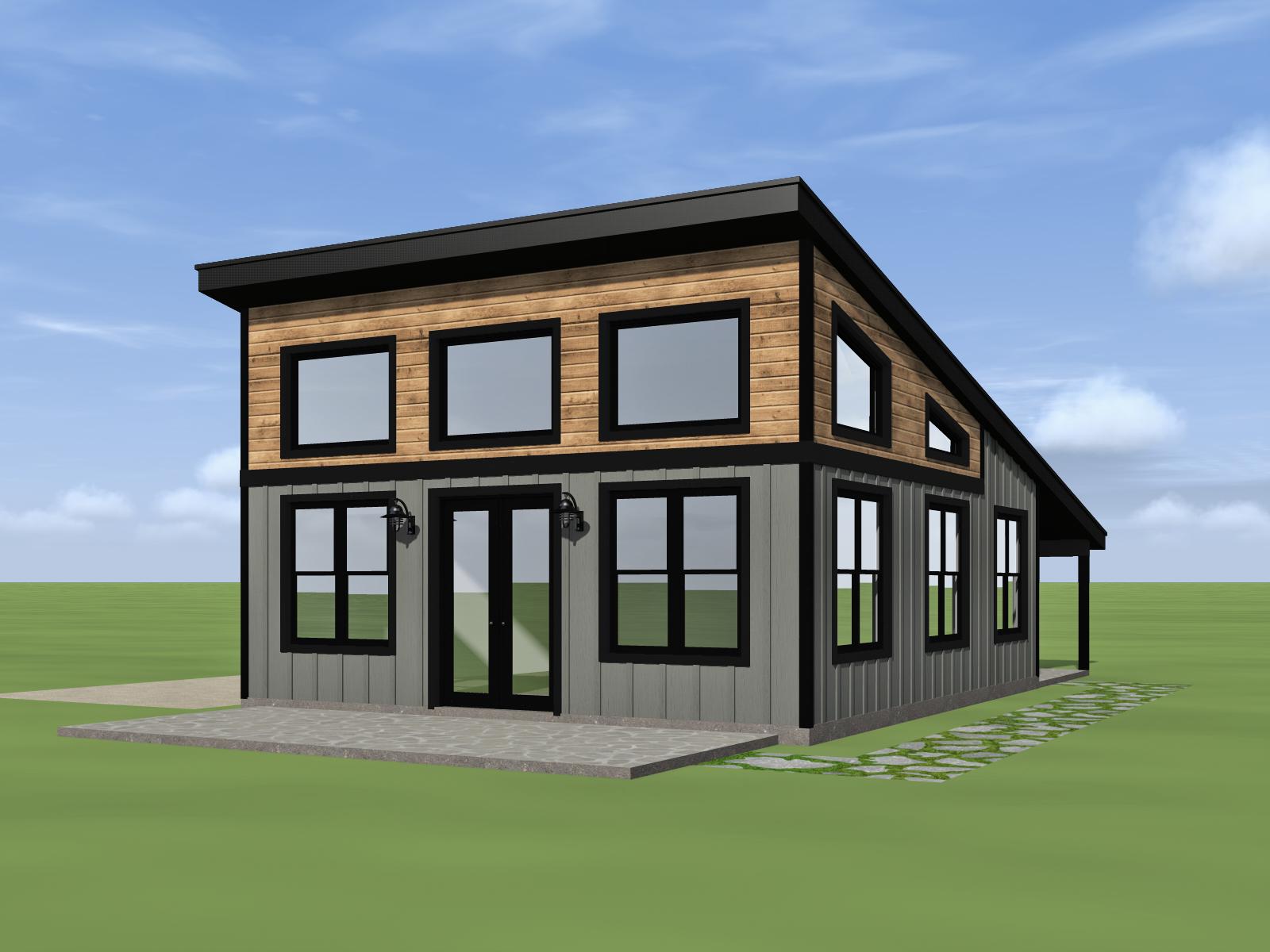 Plan 680257VR: 750 Square Foot Contemporary Home Plan with Great Views - Image #4 - Contemporary, Mid Century Modern, Modern