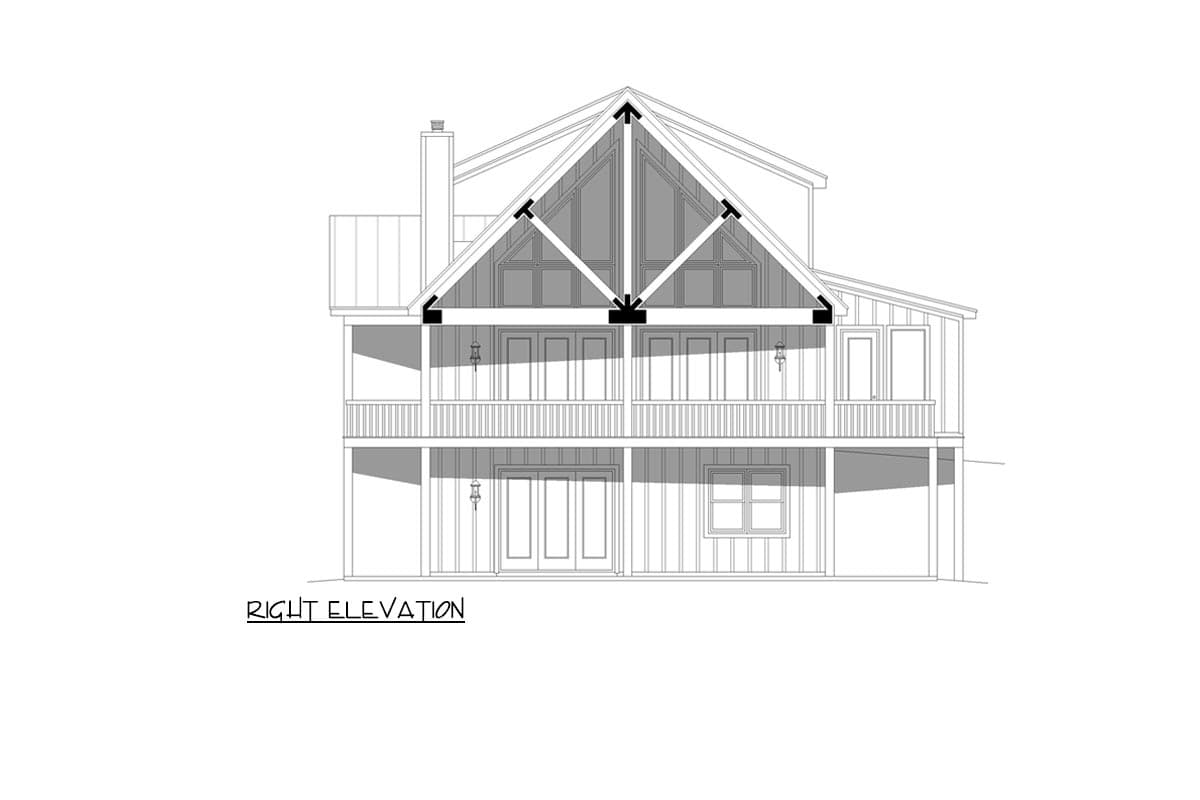 Plan 680258VR: Lake or Mountain House Plan with Outdoor Spaces on 3 Sides - 1952 Sq Ft - Image #7 - Country, Craftsman, Mountain, Northwest