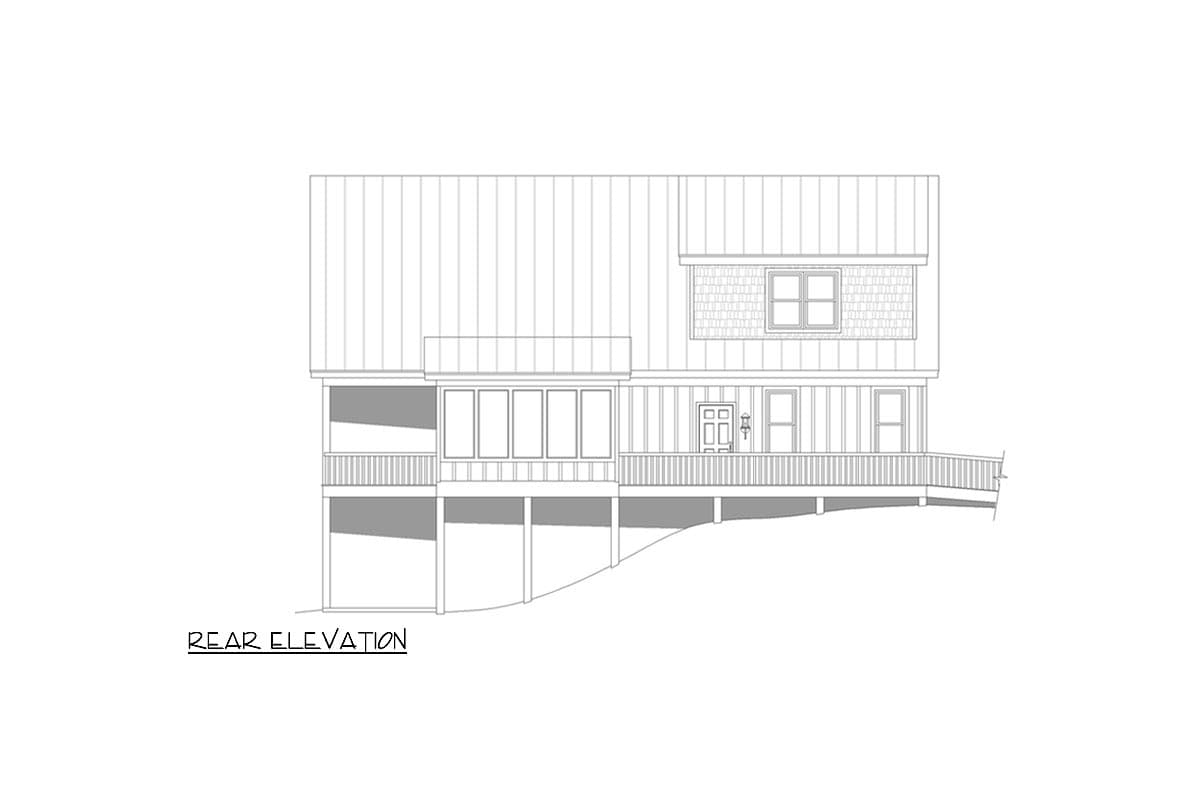 Plan 680258VR: Lake or Mountain House Plan with Outdoor Spaces on 3 Sides - 1952 Sq Ft - Image #9 - Country, Craftsman, Mountain, Northwest