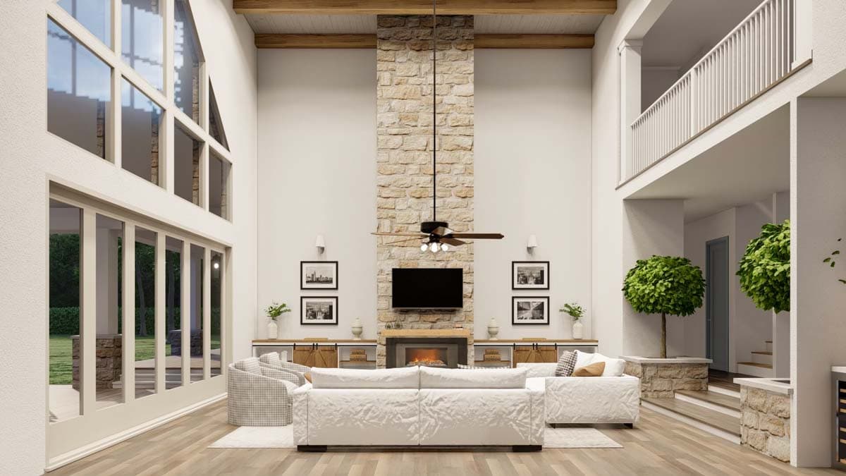 Plan 70875MK: Large Farmhouse Plan with 4 Beds and an Angled 3-Car Garage - 5178 Sq Ft - Image #5 - Country, Farmhouse, Traditional