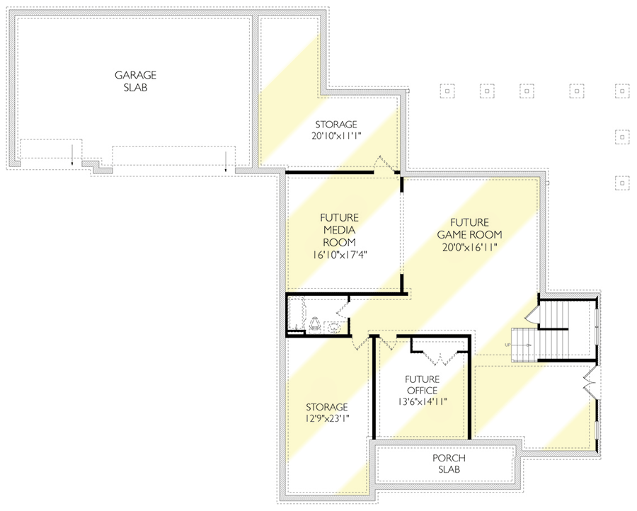 Plan 29925LDG: 5-Bed House Plan with 3-Car Garage - 4560 Sq Ft - Floor Plan - Lower Level - Traditional