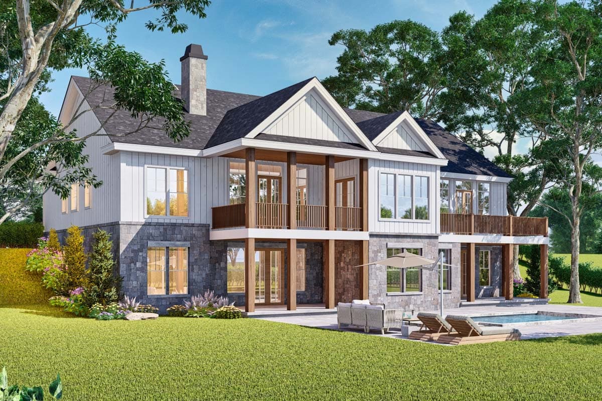 Plan 12326JL: 3-Bed Craftsman with Angled 2-Car Garage and Bonus - 2737 Sq Ft - Image #8 - Craftsman, Mountain