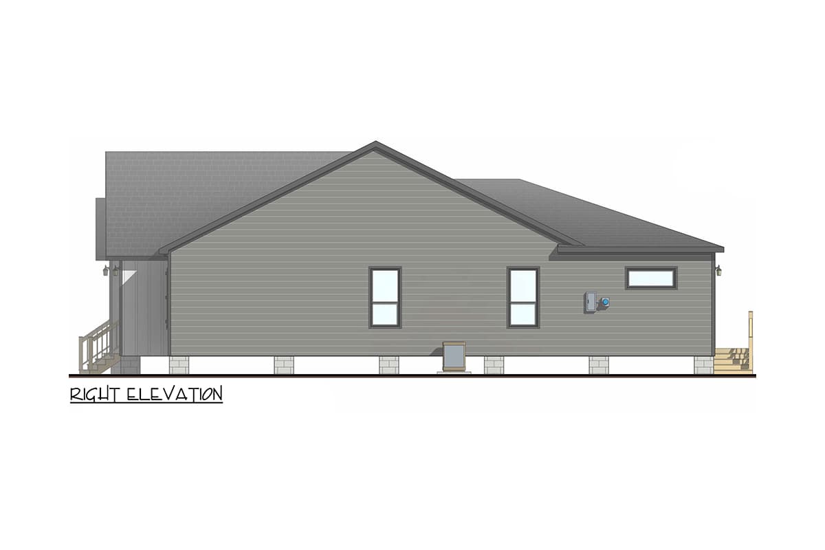 Plan 100320GHR: New American Duplex House Plan with 3 Bed Units - 1154 Sq Ft Each - Image #4 - Cottage, New American, Traditional