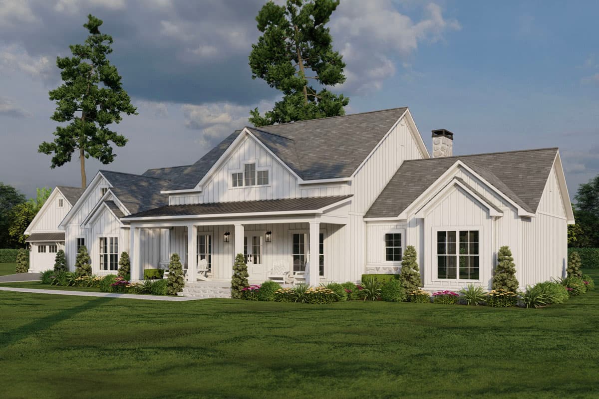 Plan 70876MK: Modern Farmhouse Plan with Breezeway-Attached 2-Car Garage - 2663 Sq Ft - Image #5 - Country, Farmhouse, Modern Farmhouse