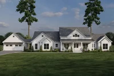 Modern Farmhouse Plan with Breezeway-Attached 2-Car Garage - 2663 Sq Ft