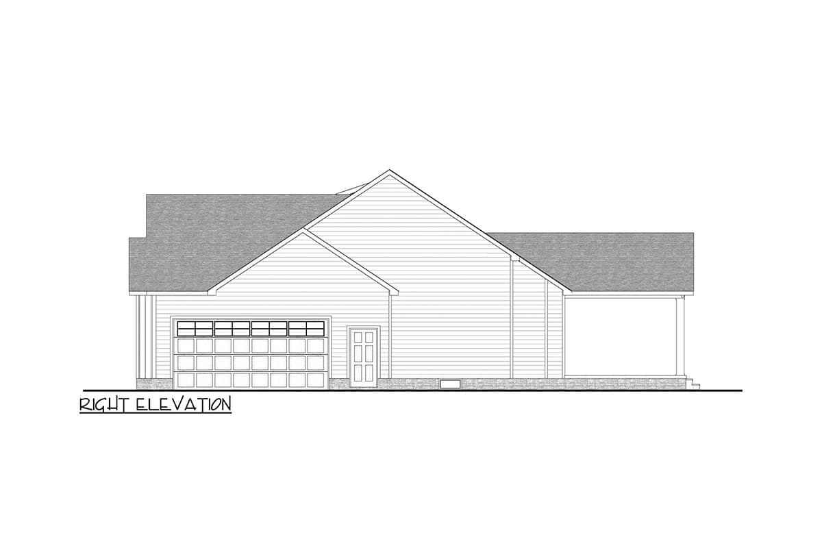 Plan 911031JVD: 3 Bed House Plan with 2-Car Side Garage - 2058 Sq Ft - Image #10 - Country, Craftsman, Modern Farmhouse, New American