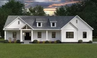 3 Bed House Plan with 2-Car Side Garage - 2058 Sq Ft