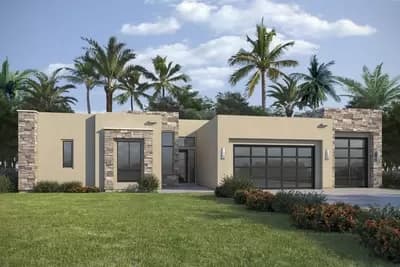 One-Level Contemporary Southwest House Plan with 3-Car Garage - 2192 Sq Ft