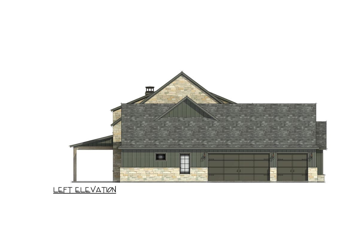 Plan 818119JSS: Transitional House Plan with Stone and Board and Batten Exterior - 4130 Sq Ft - Image #8 - European, Transitional