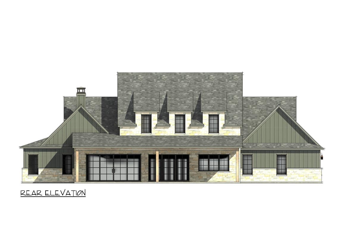Plan 818119JSS: Transitional House Plan with Stone and Board and Batten Exterior - 4130 Sq Ft - Image #7 - European, Transitional