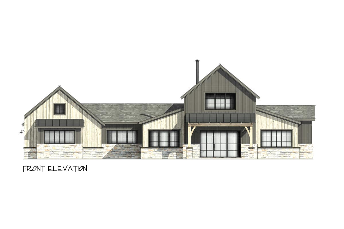 Plan 818120JSS: Transitional House Plan with Vaulted Loft with Porch Access - 2562 Sq Ft - Image #5 - Country, Craftsman, New American, Transitional